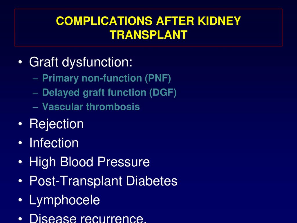 complications of Kidney Transplant