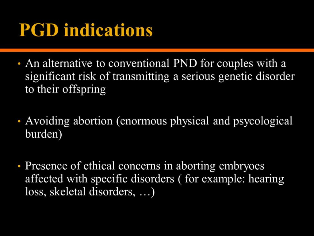 PGD indications